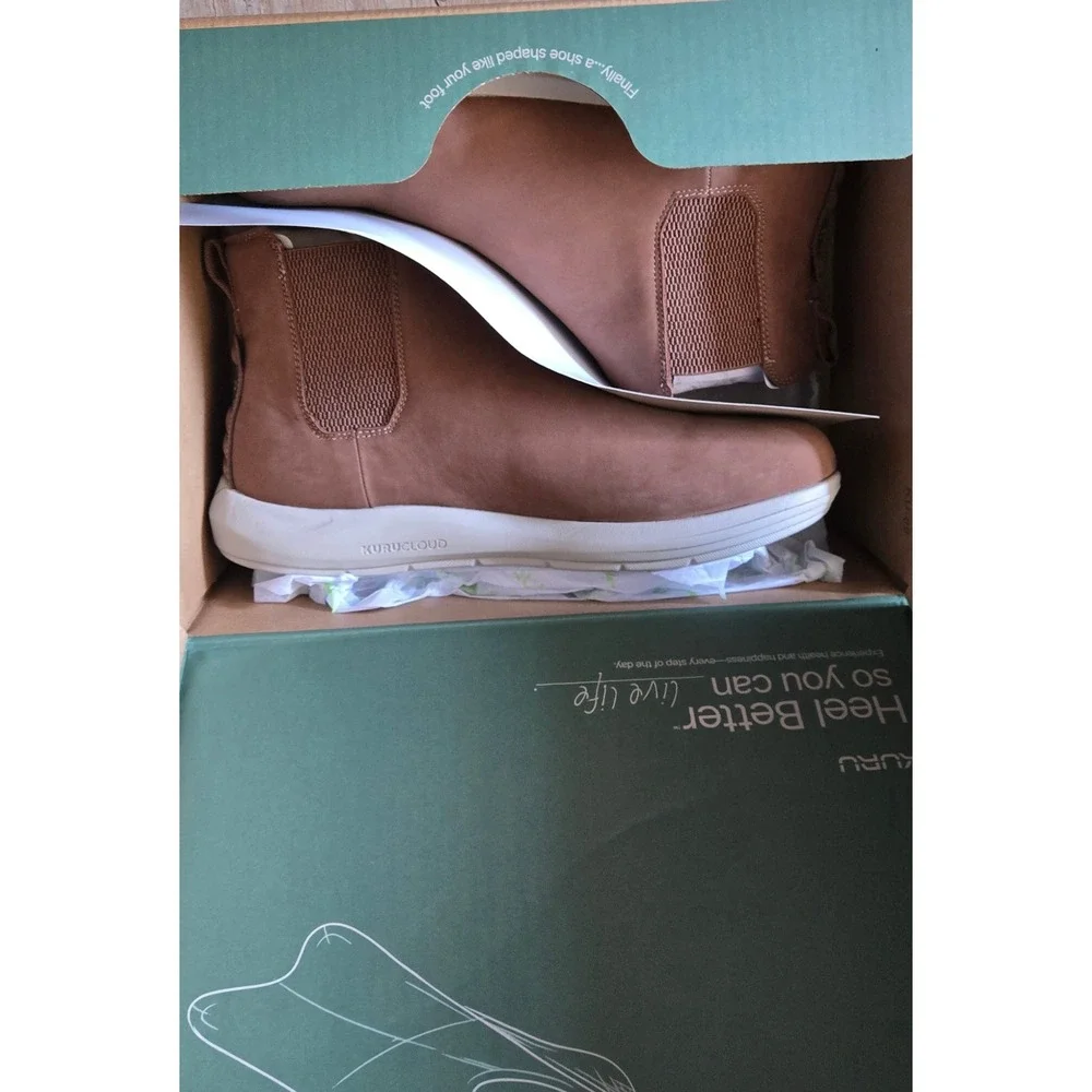 Kuru DRAFT Salo Mens Chelsea Boots TobaccoBrown Leather Orthopedic 10790160 12.5